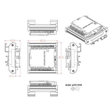 Electronics-Salon DIN Rail Mount Screw Terminal Block Adapter Module, for Arduino UNO R3.
