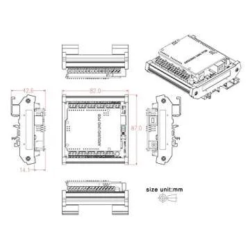 Electronics-Salon DIN Rail Mount Screw Terminal Block Adapter Module, for Arduino UNO R3.