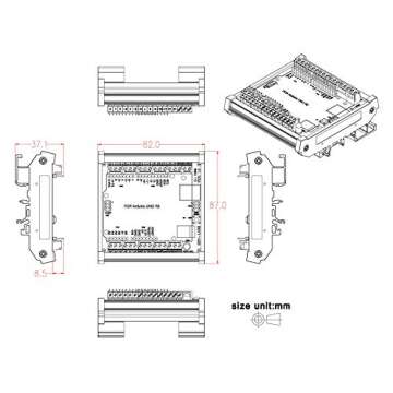 Electronics-Salon DIN Rail Mount Screw Terminal Block Adapter Module, for Arduino UNO R3.