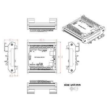 Electronics-Salon DIN Rail Mount Screw Terminal Block Adapter Module, for Arduino UNO R3.
