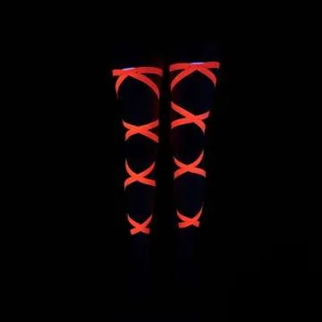 iHeartRaves Pair of Non-Slip Rave Leg Wraps (Neon Pink)