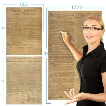 American Founding documents Laminated 3 pack: US Constitution, Declaration of Independence and Bill of Rights reproduction NOW with BIGGER clearer Letters Young N Refined