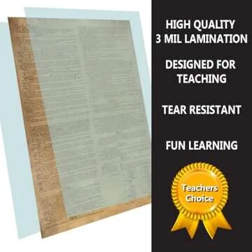 American Founding documents Laminated 3 pack: US Constitution, Declaration of Independence and Bill of Rights reproduction NOW with BIGGER clearer Letters Young N Refined
