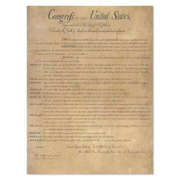 American Founding documents Laminated 3 pack: US Constitution, Declaration of Independence and Bill of Rights reproduction NOW with BIGGER clearer Letters Young N Refined