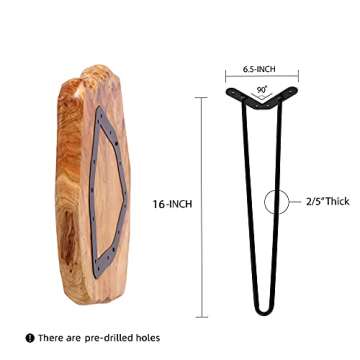 NXN-HOME Natural Edge Side Table, Live Edge End Table with 3 Hairpin Legs, Nightstand Plant Stand fo...