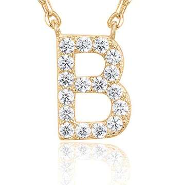 PAVOI Personalized Yellow Gold Initial Necklace for Women