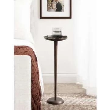 Kate and Laurel Alessia Modern Decorative Metal Drink Table, 8 x 8 x 22, Bronze, Round Cast Aluminum...