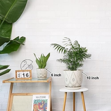 Gepege 10 Inch Plant Pot - Elegant Ceramic Planter