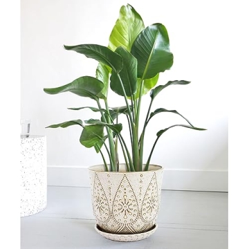 Gepege 10 Inch Plant Pot - Elegant Ceramic Planter