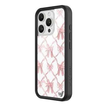 Wildflower Cases - On Pointe, Compatible with Apple iPhone 16 Pro | Pink White Bows Wf Girl Aestheti...