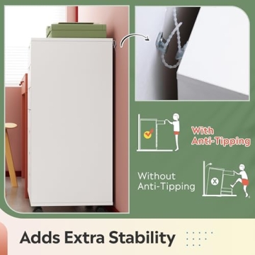 DEVAISE 7-Drawer Chest Storage Dresser Cabinet with Wheels