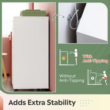 DEVAISE 7-Drawer Chest Storage Dresser Cabinet with Wheels