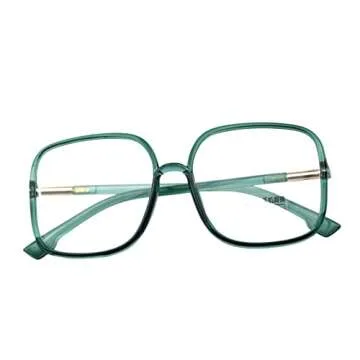 Shiratori Women's Retro Blue Light Blocking Oversized Eyeglasses
