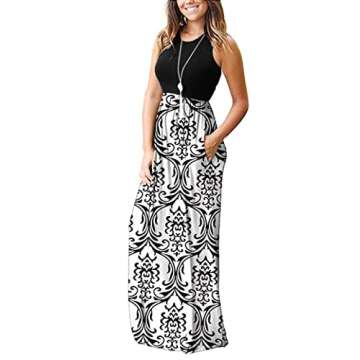 AUSELILY Women's Stylish Summer Maxi Dress with Pockets