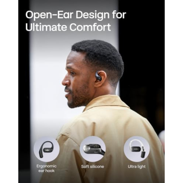 SHOKZ OpenFit Wireless Earbuds with Microphone and Fast Charging