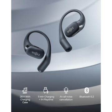 SHOKZ OpenFit Wireless Earbuds with Microphone and Fast Charging