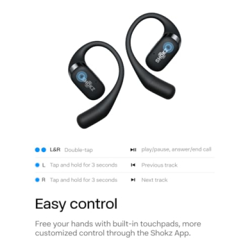 SHOKZ OpenFit Wireless Earbuds with Microphone and Fast Charging