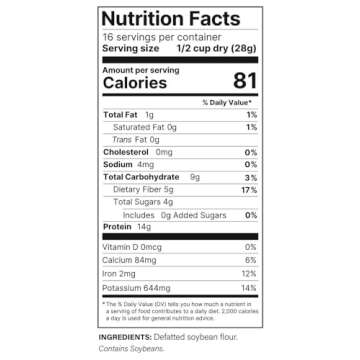 Plant Basics - Hearty Plant Protein - Unflavored Chunks, 1 lb, Non-GMO, Gluten Free, Low Fat, Low Sodium, Vegan, Meat Substitute