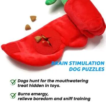 Valentine's Day Plush Rose Dog Puzzle Toy for Smaller Dogs