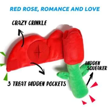 Valentine's Day Plush Rose Dog Puzzle Toy for Smaller Dogs