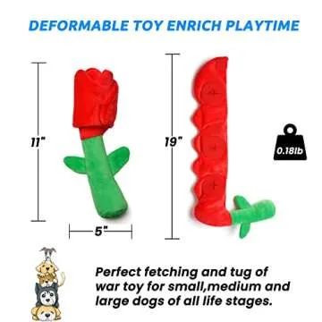 Valentine's Day Plush Rose Dog Puzzle Toy for Smaller Dogs