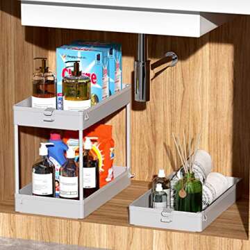 SPACEKEEPER 3 Tier Rolling Storage Cart for Home & Office