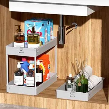 SPACEKEEPER 3 Tier Rolling Storage Cart for Home & Office