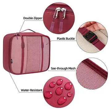 BAGAIL 10 Set Packing Cubes Various Sizes Packing Organizer for Travel Accessories Luggage Carry On Suitcase (10-Burgundy)
