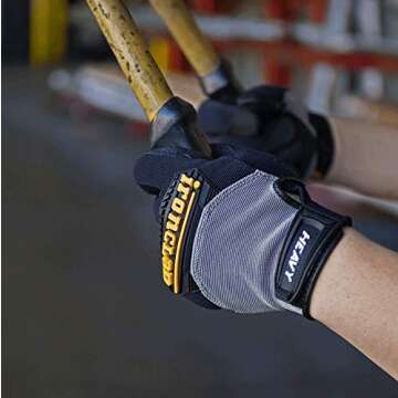 Durable Ironclad Heavy Utility Work Gloves, Machine Washable