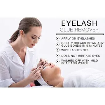 Natural Organic Eyelash Extension Glue Remover, No Harmful Chemicals, Breaks Down Glue Bonds And Lashes Slide Off Without Breakage