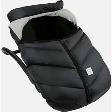 7AM Infant Car Seat Cover - Winter Puffy Cover with Center Zipper for Baby Boys & Girls, Lightweight...