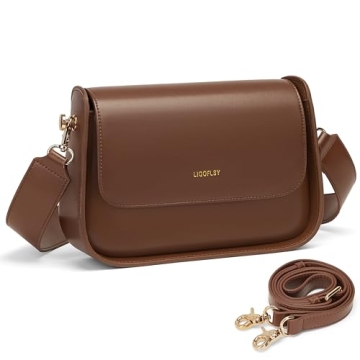 Ligoflsy Small Shoulder Bags for Women, Mini Purses with 2 Removable Strap, Vegan Leather Satchel Ba...
