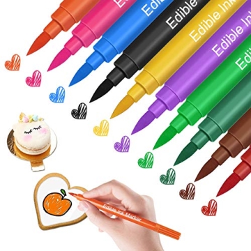 Food Coloring Markers, Double Sided Food Coloring Pens with Fine & Thick Tip, Edible Gourmet Writer ...