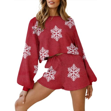 Ekouaer Women's Soft Knit Pajamas Set - Cozy Lounge & Sleepwear