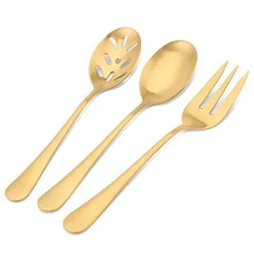 Stylish Matte Gold Serving Set - 5-Piece Durable Design