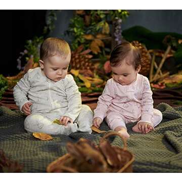 Owlivia Organic Cotton Baby Pajamas, Boys Girls Zip Front Sleep 'N Play, Footed Sleeper, Long Sleeve...