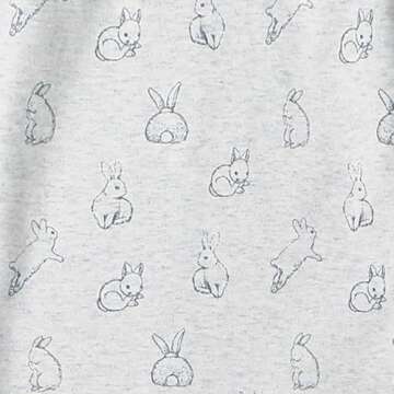 Owlivia Organic Cotton Baby Pajamas, Boys Girls Zip Front Sleep 'N Play, Footed Sleeper, Long Sleeve(6-12 Months, Gray Rabbit)