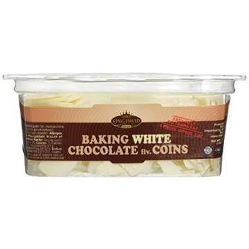 King David Kosher Easy Melt Non Dairy White Baking Chocolate Flavored Coins 12.34-ounce Jars (Pack of 3)