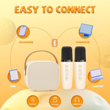 IROO Mini Karaoke Machine with Wireless Microphones Bluetooth Speaker