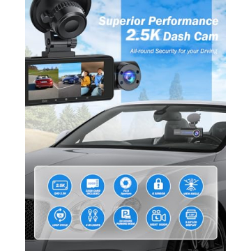 2.5K Dash Cam with Night Vision & 32GB Card