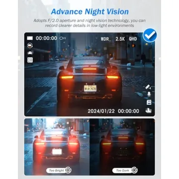 2.5K Dash Cam with Night Vision & 32GB Card