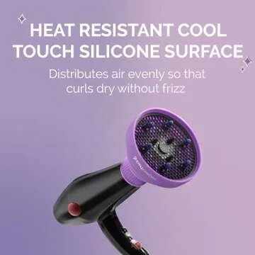 Curl Keeper Diffuser Hair Dryer for Curly Hair - Pop Up Silicone Hair Diffuser Attachment for Blow Dryers - Travel-Friendly & Universal Adjustable Hairdryer Attachment for Frizz-Free Curls