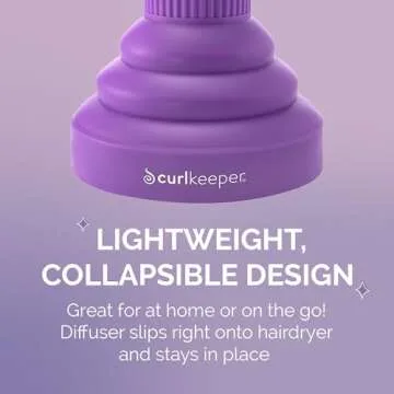 Curl Keeper Diffuser Hair Dryer for Curly Hair - Pop Up Silicone Hair Diffuser Attachment for Blow Dryers - Travel-Friendly & Universal Adjustable Hairdryer Attachment for Frizz-Free Curls