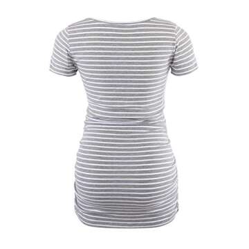 Liu & Qu Womens Maternity Tops Short Sleeve Round Neck Pregnancy Shirts 3 Packs