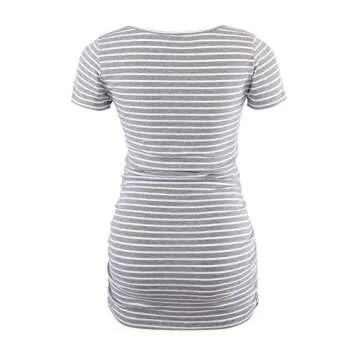 Liu & Qu Womens Maternity Tops Short Sleeve Round Neck Pregnancy Shirts 3 Packs