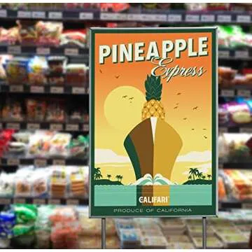 Califari Pineapple Expres Vivid Strain Wall Art Poster - Weed Decor Posters for a Home Dorm Store Dispensary or Smoke Shop - 13" x 19" Lithograph Print
