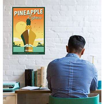 Califari Pineapple Expres Vivid Strain Wall Art Poster - Weed Decor Posters for a Home Dorm Store Dispensary or Smoke Shop - 13" x 19" Lithograph Print