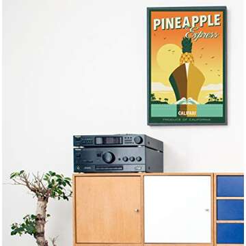 Califari Pineapple Expres Vivid Strain Wall Art Poster - Weed Decor Posters for a Home Dorm Store Dispensary or Smoke Shop - 13" x 19" Lithograph Print
