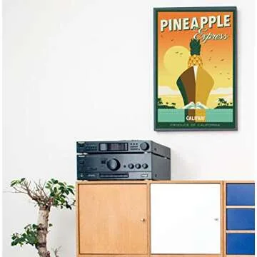 Califari Pineapple Expres Vivid Strain Wall Art Poster - Weed Decor Posters for a Home Dorm Store Dispensary or Smoke Shop - 13" x 19" Lithograph Print