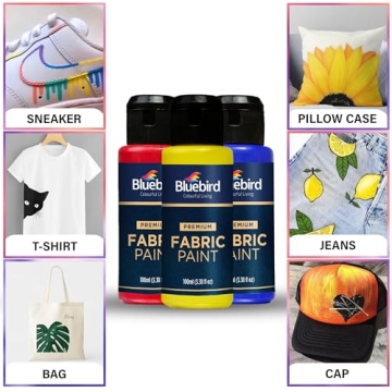 Bluebird Fabric Paint, White, Permanent 3.4 Fl Oz